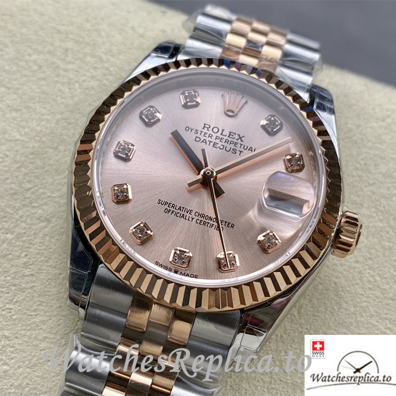 Swiss Rolex Datejust Replica Stainless steel strap 31MM Diamonds Marks - Replica Watches Shop
