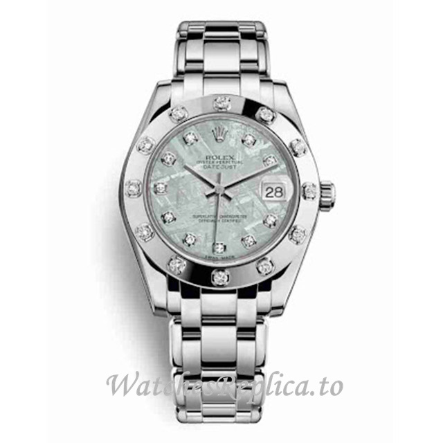 Replica Rolex Pearlmaster m81319-0016 34MM White Gold strap Ladies Watch - WatchesReplica.to