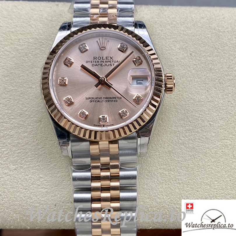 Swiss Rolex Datejust Replica Stainless steel strap 31MM Diamonds Marks - Replica Watches Shop
