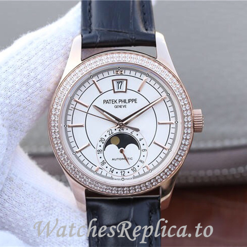 Patek Philippe Replica Complications 5205G-001 Leather strap 40MM - WatchesReplica.to
