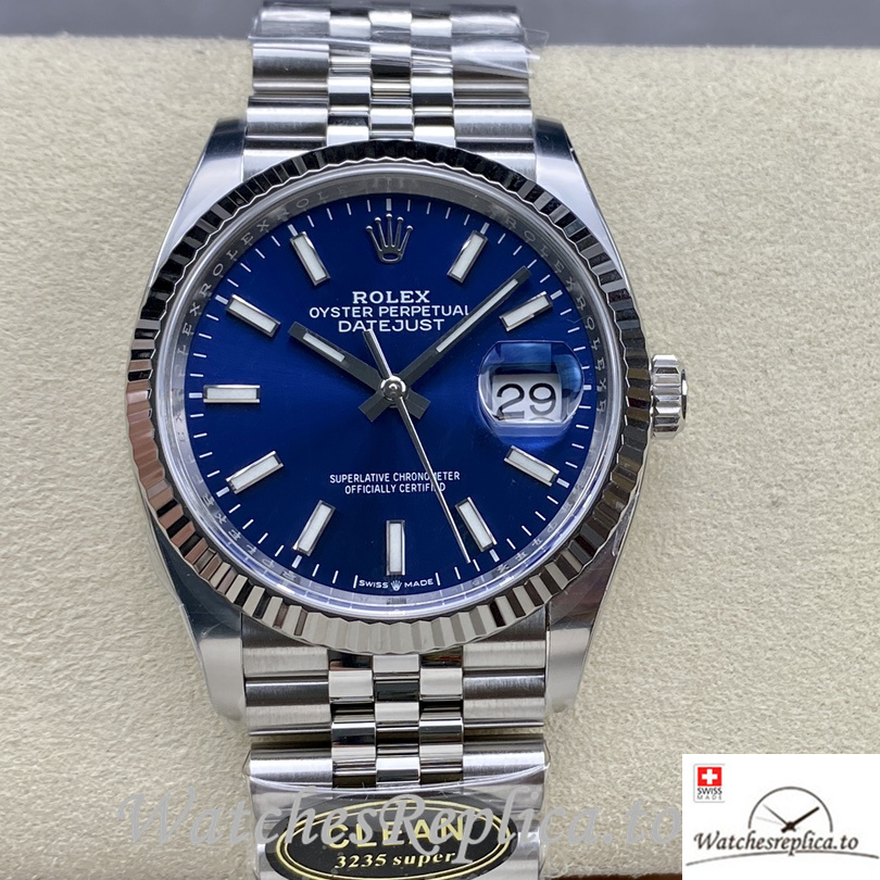 Swiss Rolex Datejust Replica 126234 Stainless steel strap 36MM Blue Dial - Replica Watches Shop