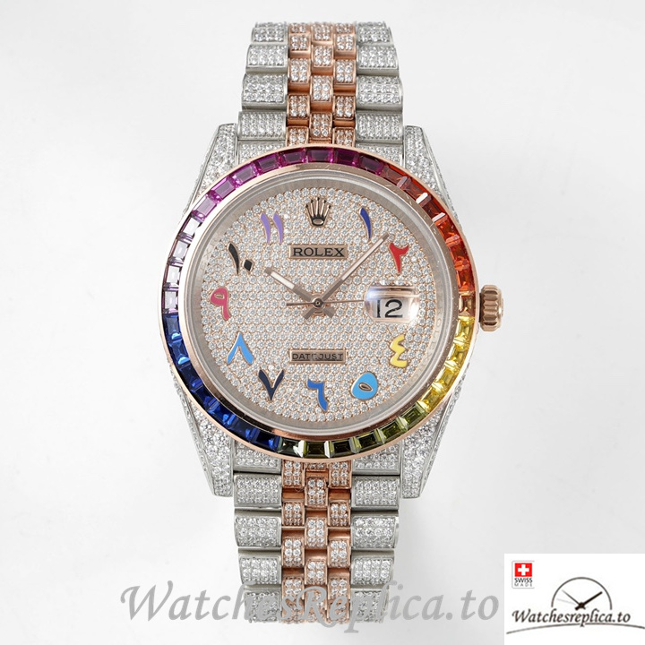 Swiss Rolex Datejust Replica 1263341 0018 Stainless steel strap 41MM Rose Gold - Replica Watches Shop