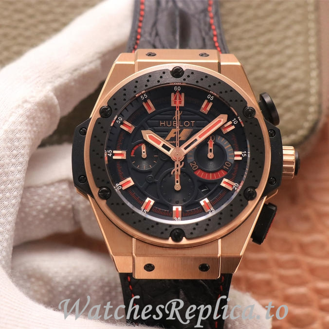 Hublot Replica Ferrari F1 Leather strap 46MM - WatchesReplica.to