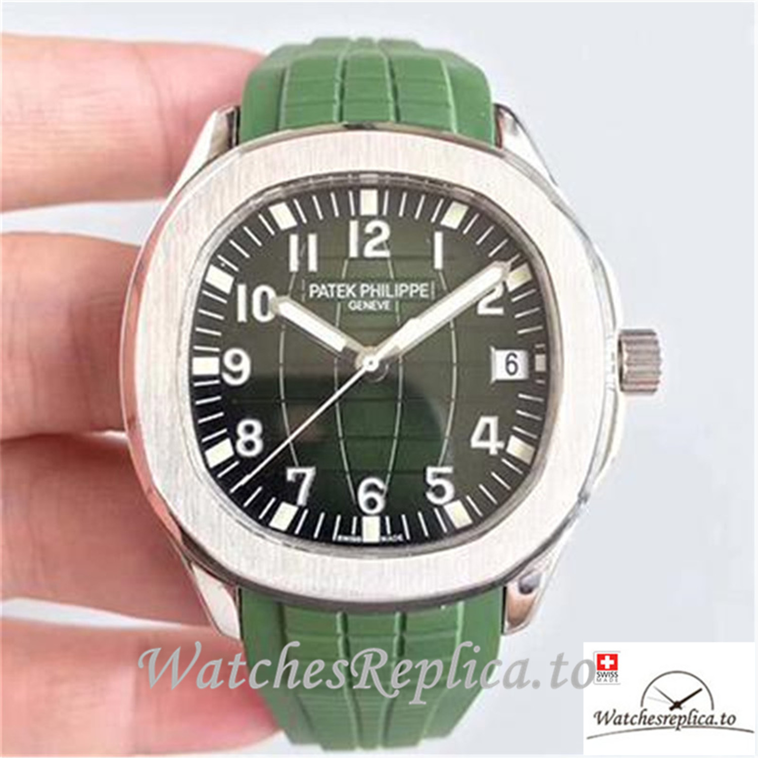 Swiss Patek Philippe Aquanaut Jumbo Replica 5167A Green Strap 40.5MM - WatchesReplica.to
