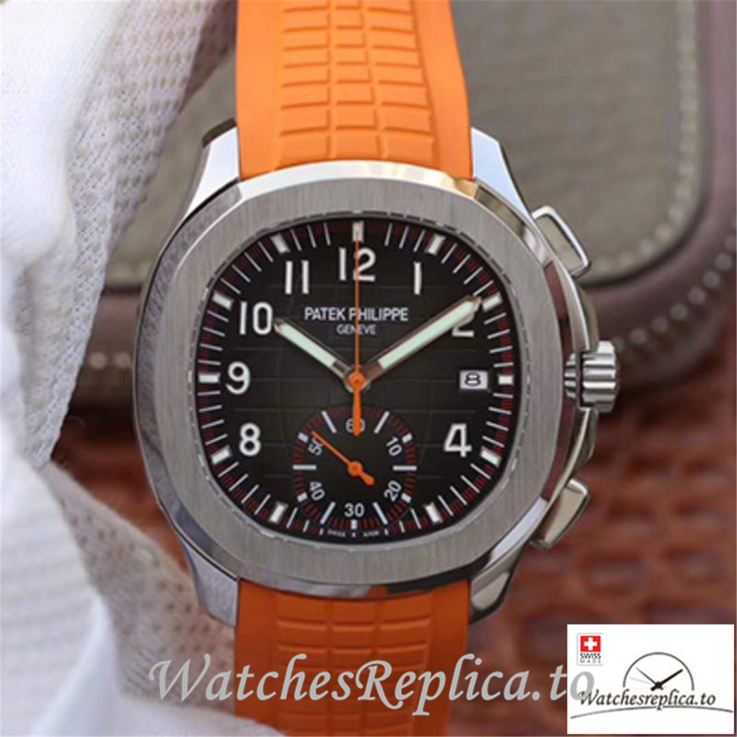 Swiss Patek Philippe Aquanaut Chronograph Replica 5968A Roman Markers 42MM - WatchesReplica.to