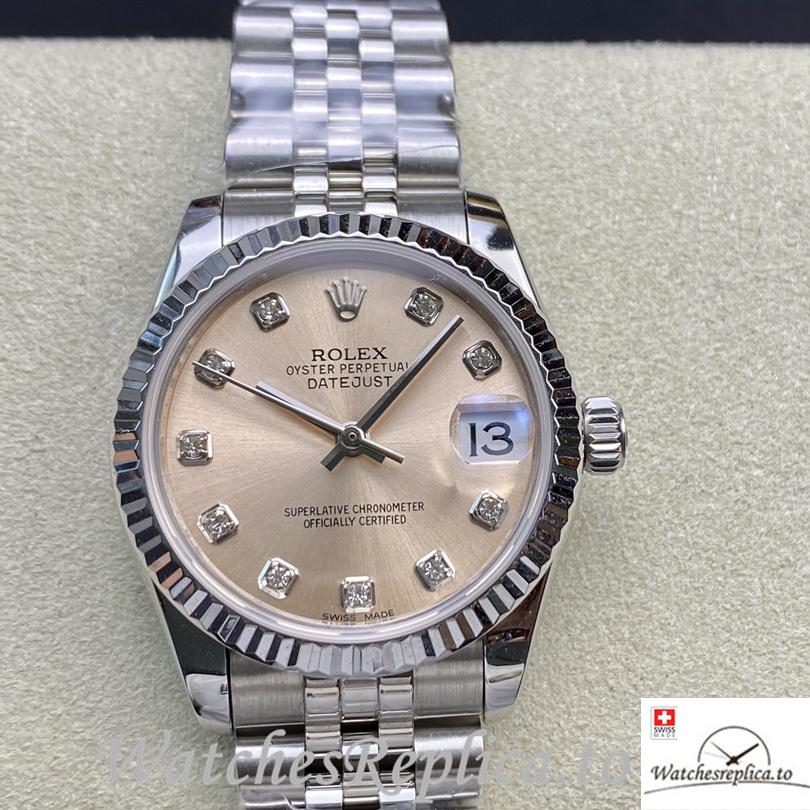 Swiss Rolex Datejust Replica 178384 Stainless steel strap 31MM Yellow Dial - Replica Watches Shop