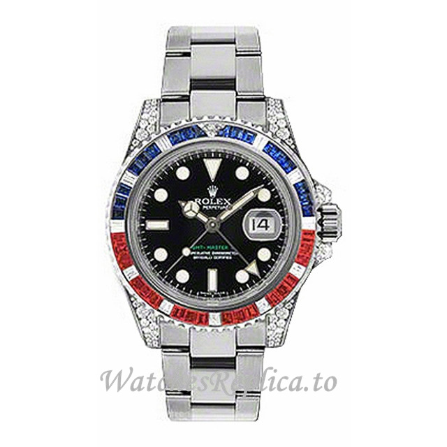 Replica Rolex GMT-Master 116759 SARU 40MM White Gold strap Mens Watch - Replica Watches Shop