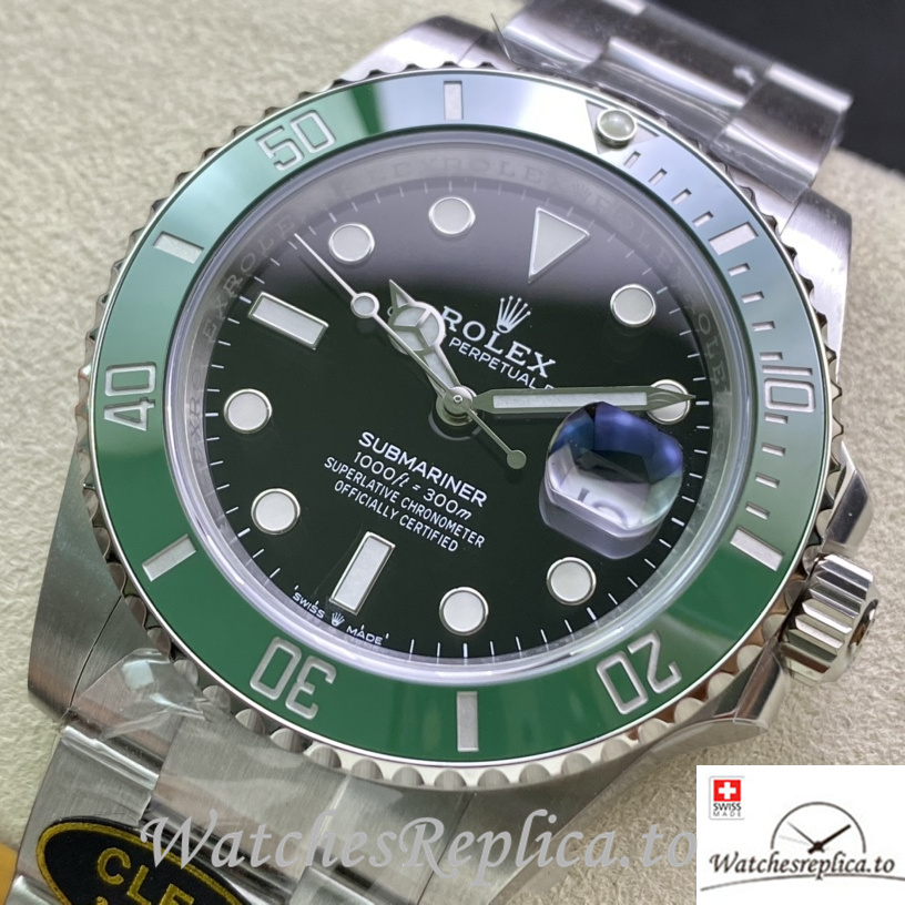 Swiss Rolex Submariner Replica 126610 Stainless steel strap 41MM Green Case - WatchesReplica.to
