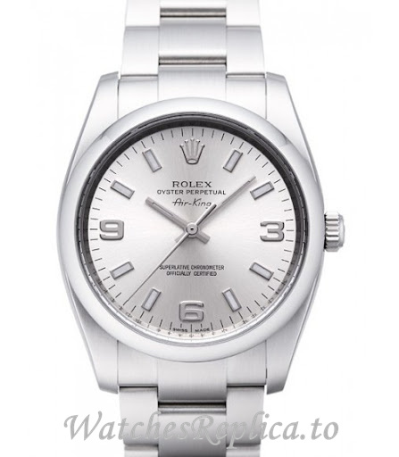 Replica Rolex Air King 114200-11 34MM Stainless steel strap Unisex Watch - WatchesReplica.to