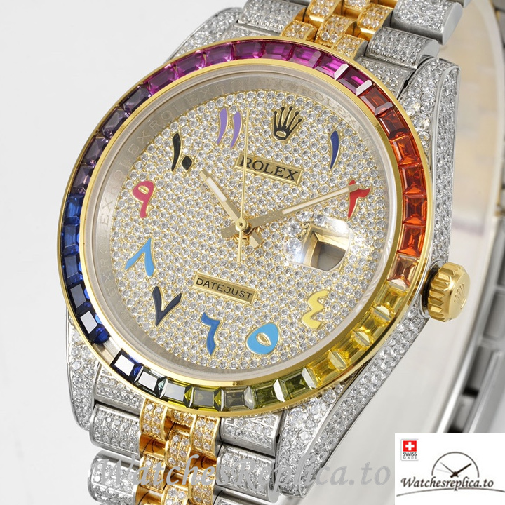 Swiss Rolex Datejust Replica 1263341 0018 Stainless steel strap 41MM Yellow Gold - Replica Watches Shop
