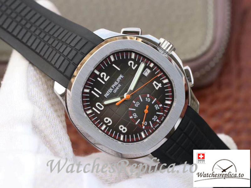 Swiss Patek Philippe Aquanaut Chronograph Replica 5968A-001 Black Strap 42MM - WatchesReplica.to